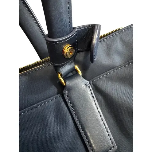 TUMI Georgiana Business Tote in Blue Nylon with Leather Trim Travel Work Caryall