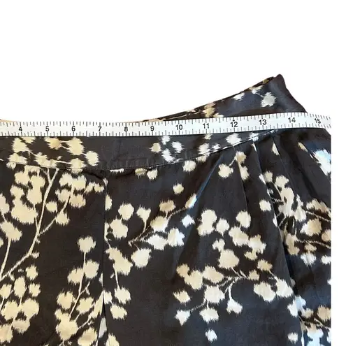 Moulinette Soeurs ANTHROPOLOGIE Gray Grey Silk Blend Floral Ikat Skirt Women's 8