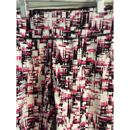 Tommy Hilfiger  Pink Black Abstract Print Leggings Small S Capris