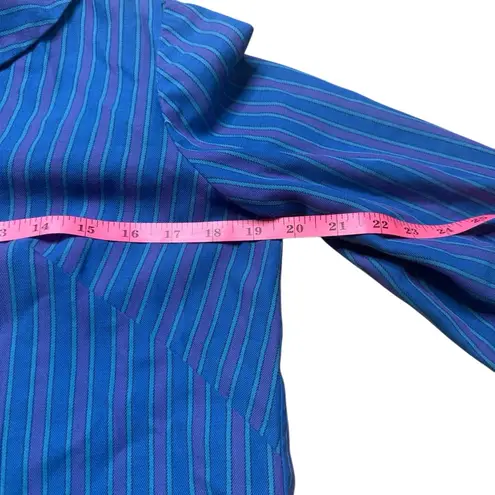 60s vintage Blue Striped Long Sleeve Mini Dress Homemade Small