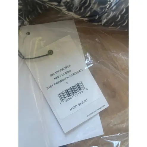 RE/DONE $395 NWT BABY CREWNECK CARDIGAN NAVY COMBO SZ SMALL