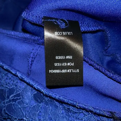 Lulus NEW Lulu’s Lace Popover Wide Leg Halter Jumpsuit size M Blue