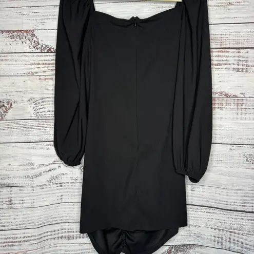 Topshop  Women's Ruched Puff Long Sleeve Mini Tea Dress Black 8