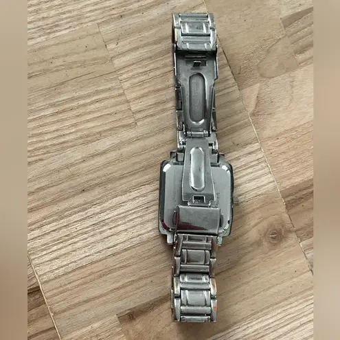 Decade Pearl and Crystal Ladies Watch Square Dial Metal Bracelet Silver