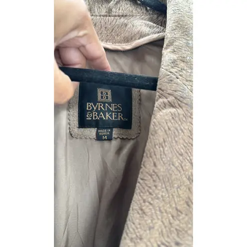 Vintage 80s Byrnes & Baker Belted suede Jacket Size Medium western NFR beige