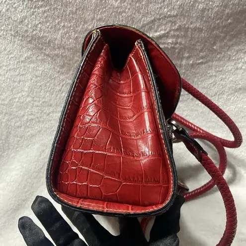 Rosetti Elegant Red Crocodile-Embossed Handbag