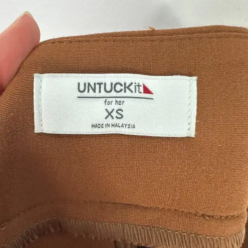 UNTUCKit Luna Leggings XS Brown Faux Suede Stretch Pull On Slim Pants Minimalist