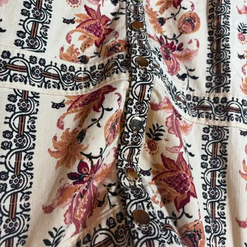 Spartina 449 Floral Puff Sleeve Button Front Cotton Dress Size XXL