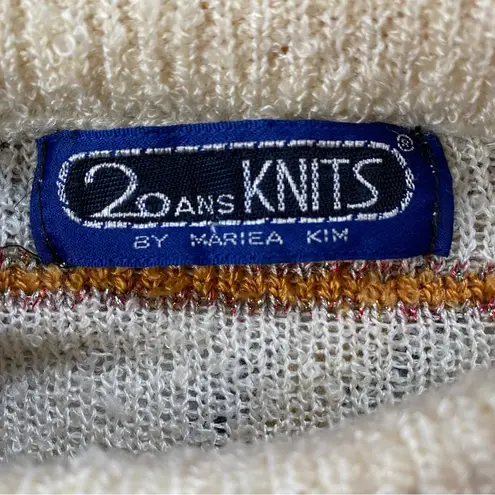 Vintage 20 Ans Knits By Mariea Kim Striped Floral Sweater