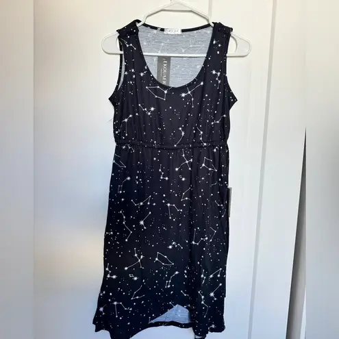 Ekouaer NWT Size S Galaxy print dress galaxy space preppy whimsy 