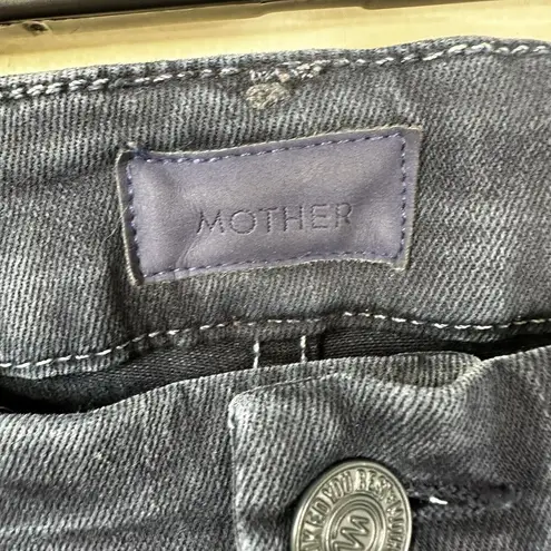 MOTHER Denim Jeans Womens 24 High Waisted Looker Ankle Fray in Midnight