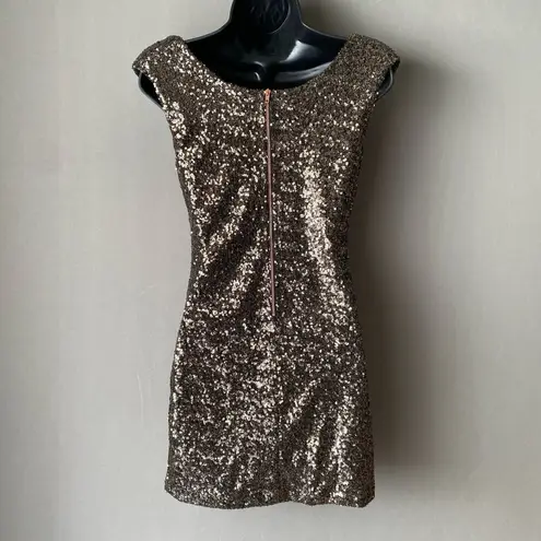 MINKPINK  sz S gold sequin party mini‎ dress