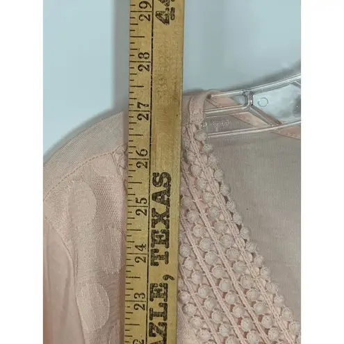 Shannon Ford New York Womens Sweater V Neck Circle Quarter Sleeve Pink Medium Pink