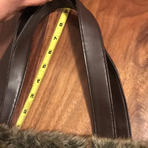 Pottery Barn faux fur tote bag