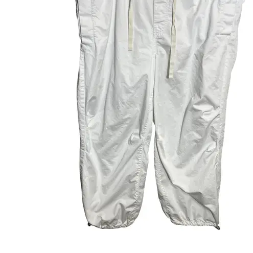 Pilcro Utility Cargo Pants Large White Drawstring Waist Cropped Leg