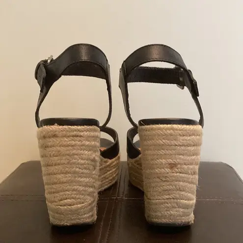 DV by Dolce Vita Nadiyah Espadrille Wedge Sandals Black Size 7.5