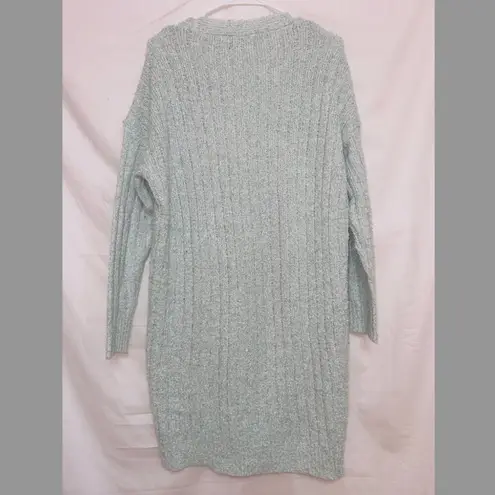 Cozy Casual Blue Long Sleeve Button Front Knit Cardigan Sweater size S/M