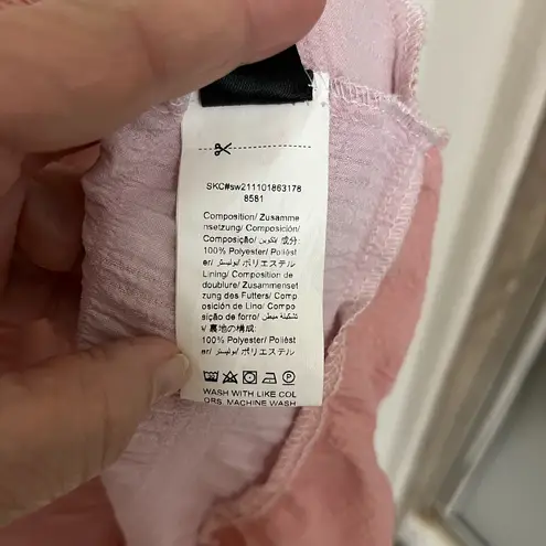 Source Unknown Flowy White Pink and Blush Tiered Mini Dress with Ruffle Sleeves Size Lb by - Image 8