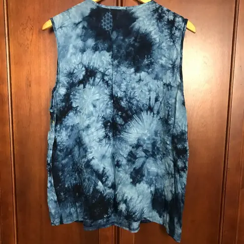 Studio West  Apparel Blue Tie Dye Boho Sleeveless Top Blouse Size XXL