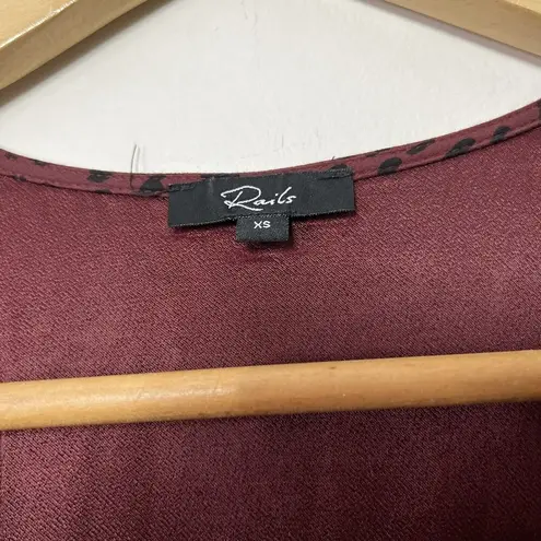 Rails Womens V-Neck Short Sleeve Jet Jumpsuit Rust Spotted Wide Leg Size XS