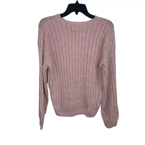 Blanknyc Heather Ribbed Crewneck Sweater lilac mist size XS NWT Pink