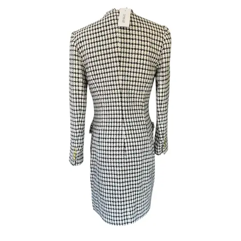 Derek Lam Constance Frayed Jacket Dress Gold Buttoned Size 8 Ivory Black NWT
