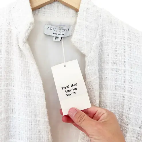 Aria Cove Cream Tweed Long Sleeve Romper Sz 8