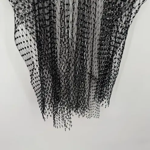 Unbranded Rhinestone Black Shawl Top Overlay Mesh Sheer Glamour OSFM Size undefined