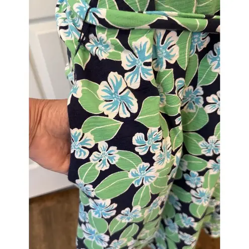 Talbots New  Dress Sz XL Floral Fields Open Back Green Blue Preppy 50+ UPF NWOT