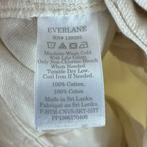 Everlane  100% Cotton The Canvas Cream Neutral Preppy Classic Mini Skirt Size 8