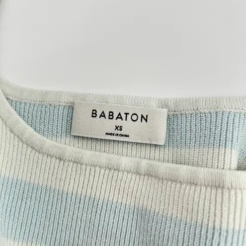 Babaton Aritzia Knit Crop Top Womens XS Striped Coastal Soft Girl Summer Preppy