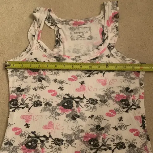 Energie Y2K mall goth skulls and broken hearts tank top XL