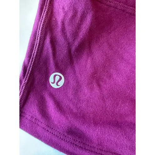 Lululemon  Activewear Women's‎ Cropped Zip Raw Sleeve Pink Tee size 6