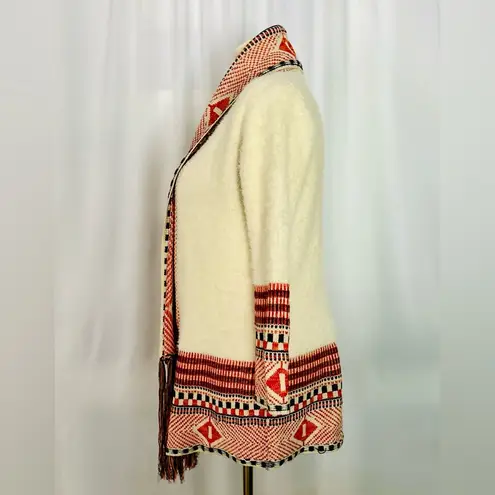 Maxsport Women's Long Cardigan Sweater Tribal or Aztec Pattern (681) Red Size M