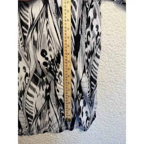 Natori Komono Black and White Midi Dress Slip On Size Medium