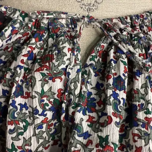 Bonjour Vintage 90’s Floral Off-Shoulder Patchwork Cropped Floral Women's Top M