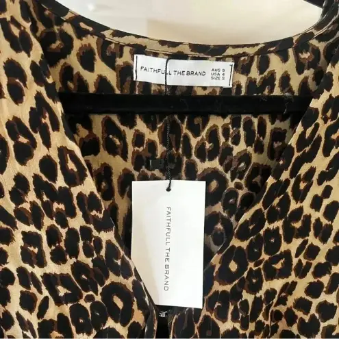 Faithfull the Brand 515 NWT Faithful the Brand Leopard Print Wrap Blouse Size 4