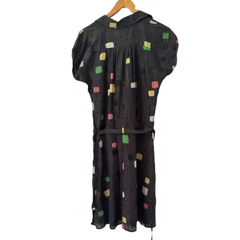 Diesel NWT Silk Blend Abstract Multicolor Button Front Semi Sheer Shirt Dress XS