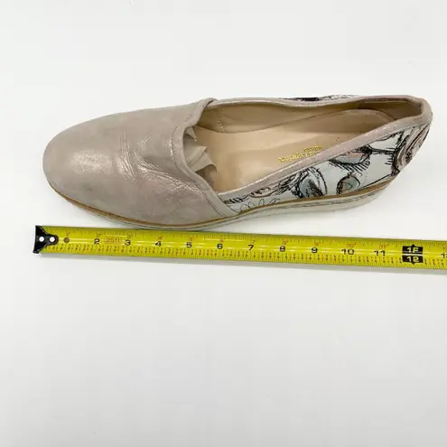 Michele Lopriore Loafer Shoes Womens 9.5/10 Pink Floral Metallic Platform READ