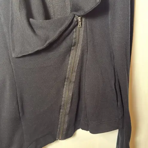 H by Bordeaux HEATHER by bordeaux Black Asymmetrical Zip Up Jacket Women's Size S