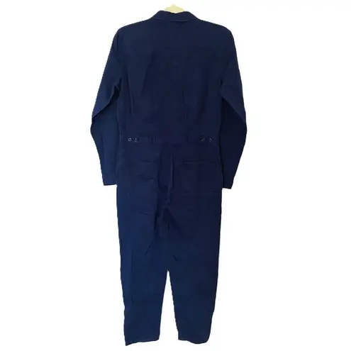 NWT Outerknown S.E.A. Long Sleeve Blue Linen Cotton Blend Utility Jumpsuit Sz S