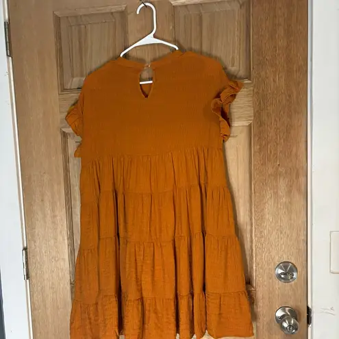 Aura Mini Dress Womens Size Medium Flutter Sleeve Babydoll Ruffle Boho