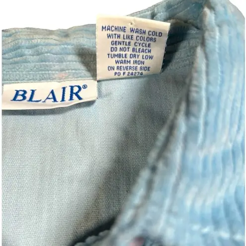 Blair Baby Blue Ribbed Button Down LSlv Collared Shirt M