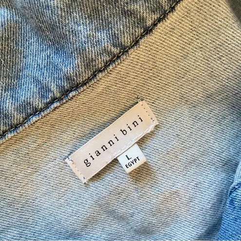 Gianni Bini  Denim Romper with Rolled Hems