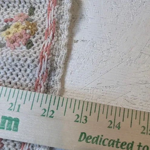 Embroidered Floral Cardigan – Short Sleeve Button Up Women's S Tan