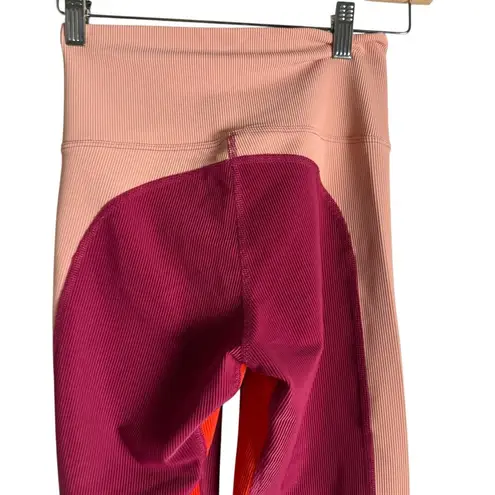 Beach Riot Merlot Colorblock Ribbed High Waist Athletic Leggings Size Small