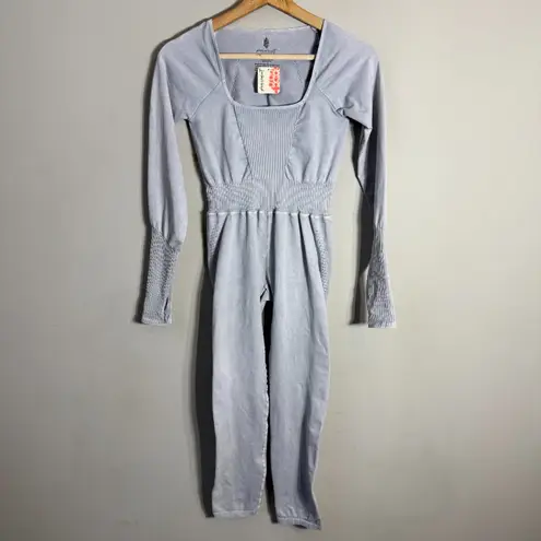 FP Movement Free People Good Karma Long Sleeve Jumpsuit Women's M/L Ice Gray NWT Size undefined