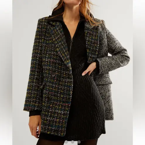 Driftwood Blazer Tweed X Herringbone Jacket split patterned sold at Free People