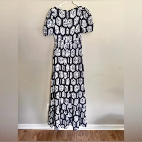 RARE NWOT Agua By Agua Bendita Pomelo Riviera Floral Linen Maxi Dress Size M Blue Size M