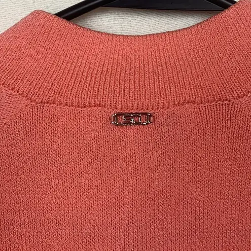 St. John sport womens p small pink wool knit zip up braided sweater barbie vintag